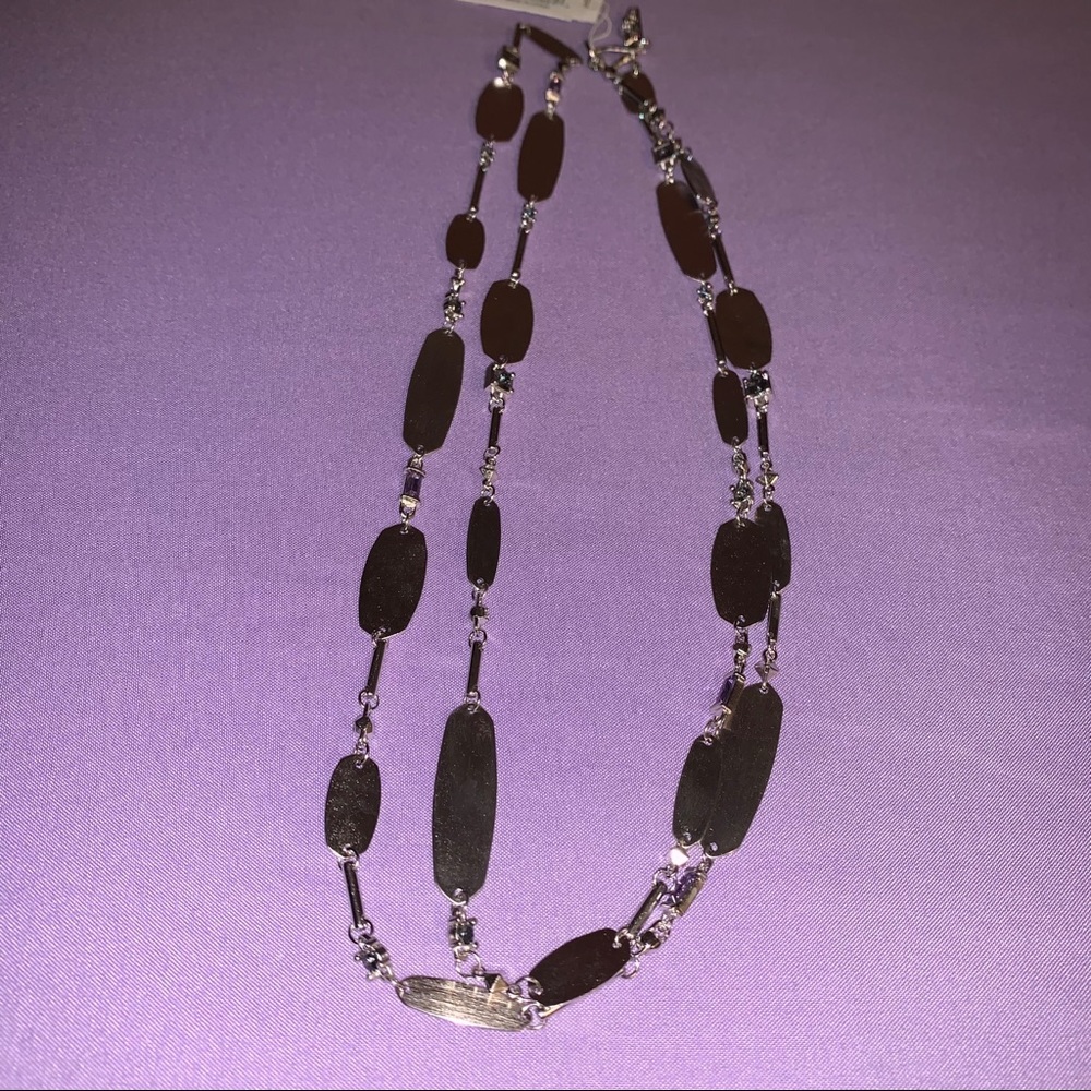 NEW Kendra Scott Long Claret Silver Necklace - Picture 5 of 11